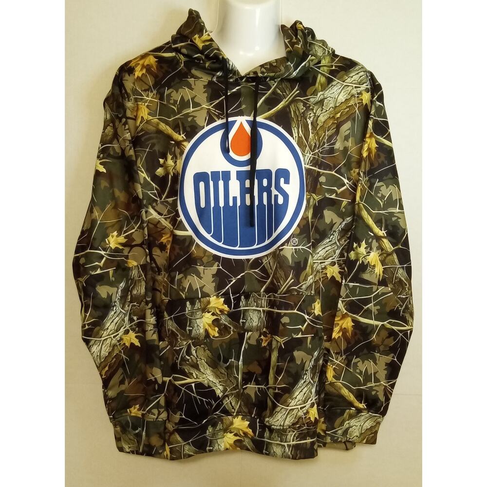 Edmonton Oilers NHL Foco Big Logo Camo Hoodie 2XL